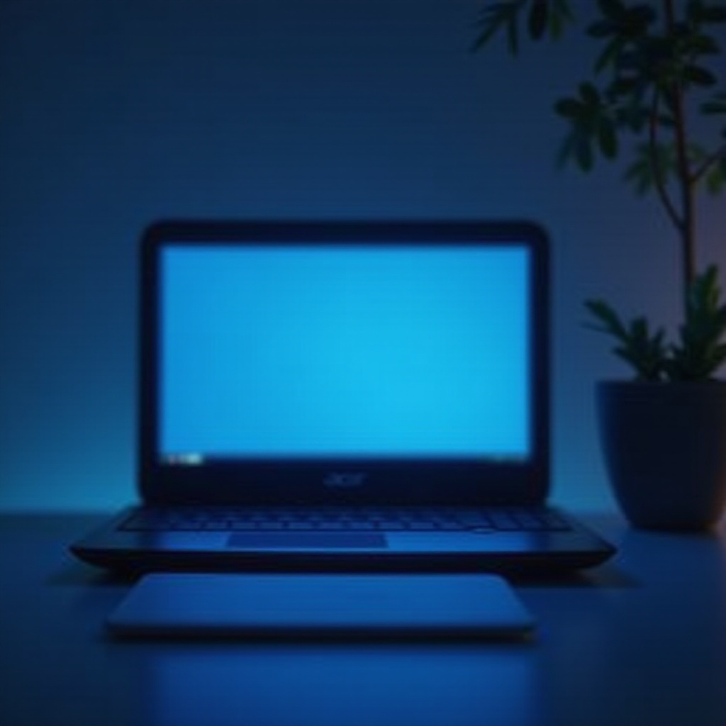 niebieski ekran laptopa acer