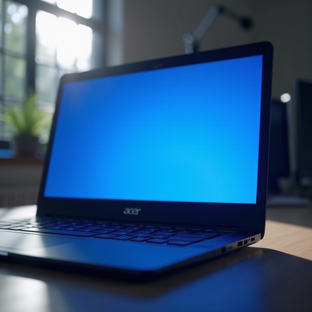 синий экран ноутбука acer