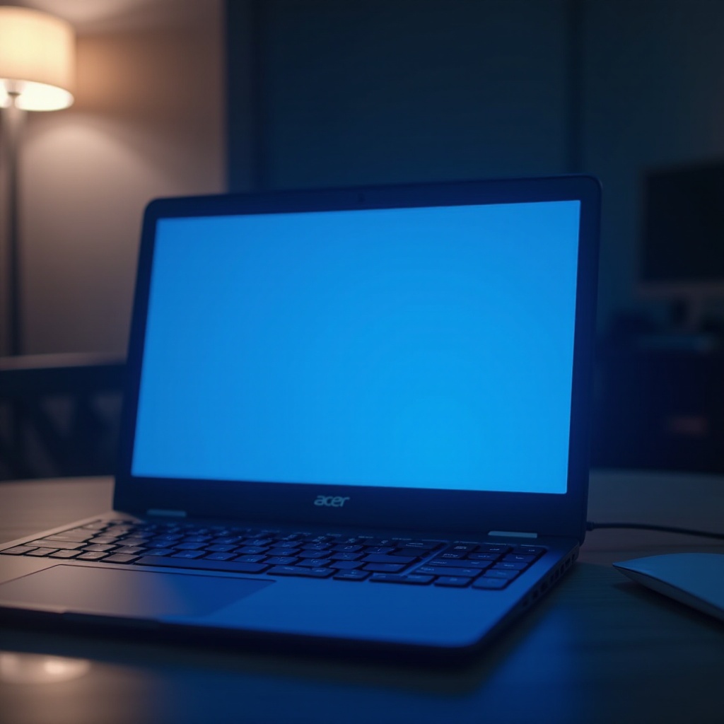 pantalla azul de laptop acer