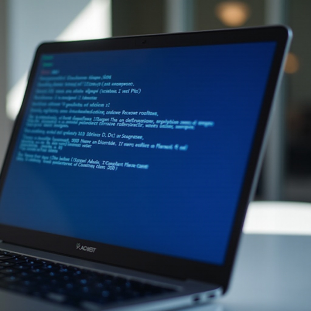 niebieski ekran laptopa acer
