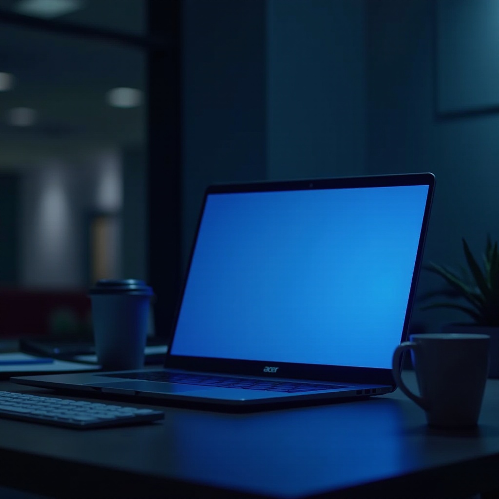 pantalla azul de laptop acer